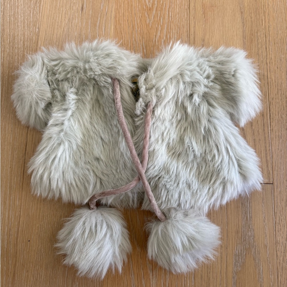 Fluffy Gray Kids Fur Vest cabbage patch
